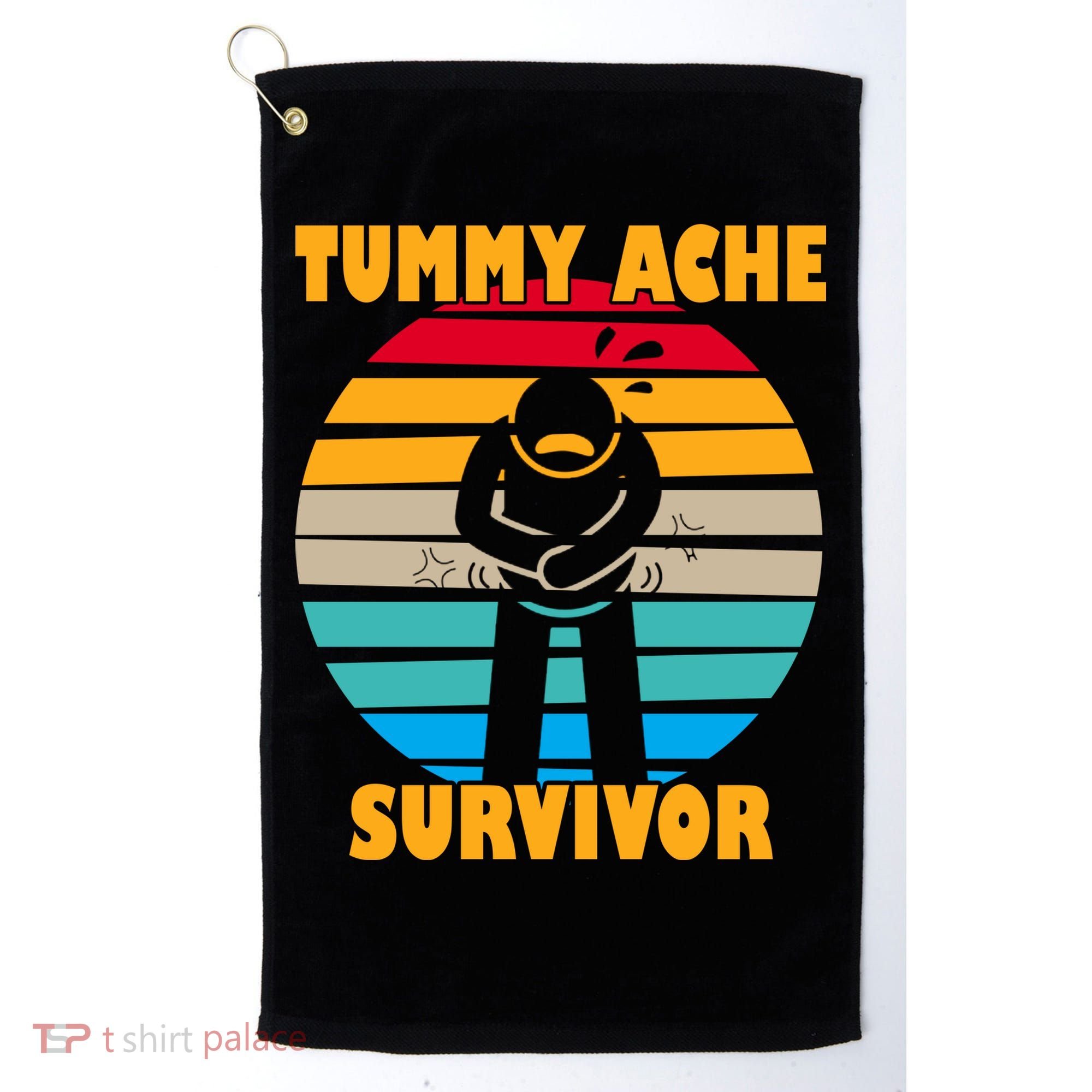 Tummy Ache Survivor Funny Retro Golf Towel