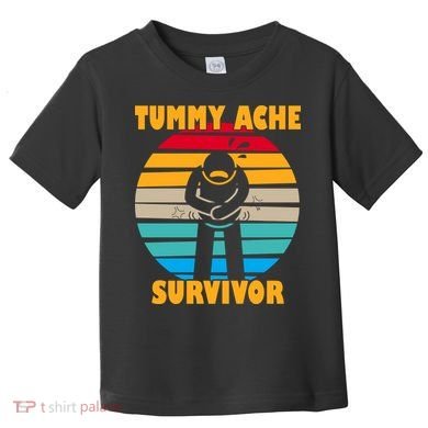 Tummy Ache Survivor Funny Retro Toddler T-Shirt