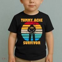Tummy Ache Survivor Funny Retro Toddler T-Shirt thumb 2