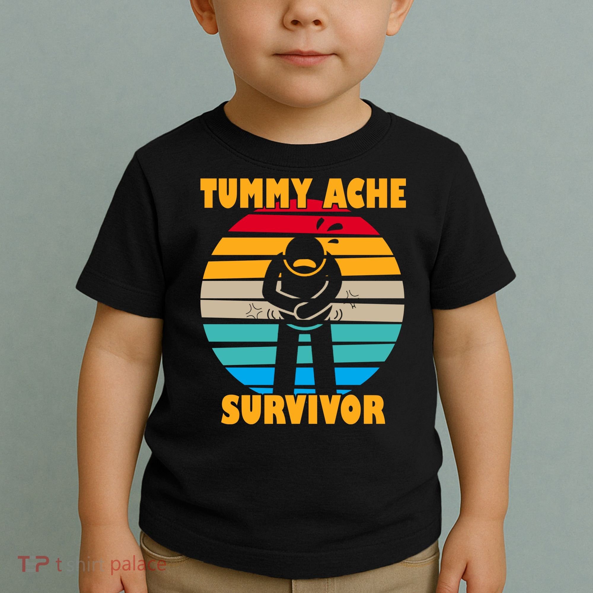 Tummy Ache Survivor Funny Retro Toddler T-Shirt