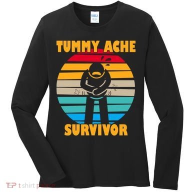 Tummy Ache Survivor Funny Retro Women's Long Sleeve Shirt