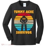 Tummy Ache Survivor Funny Retro Kids Long Sleeve Shirt thumb 0