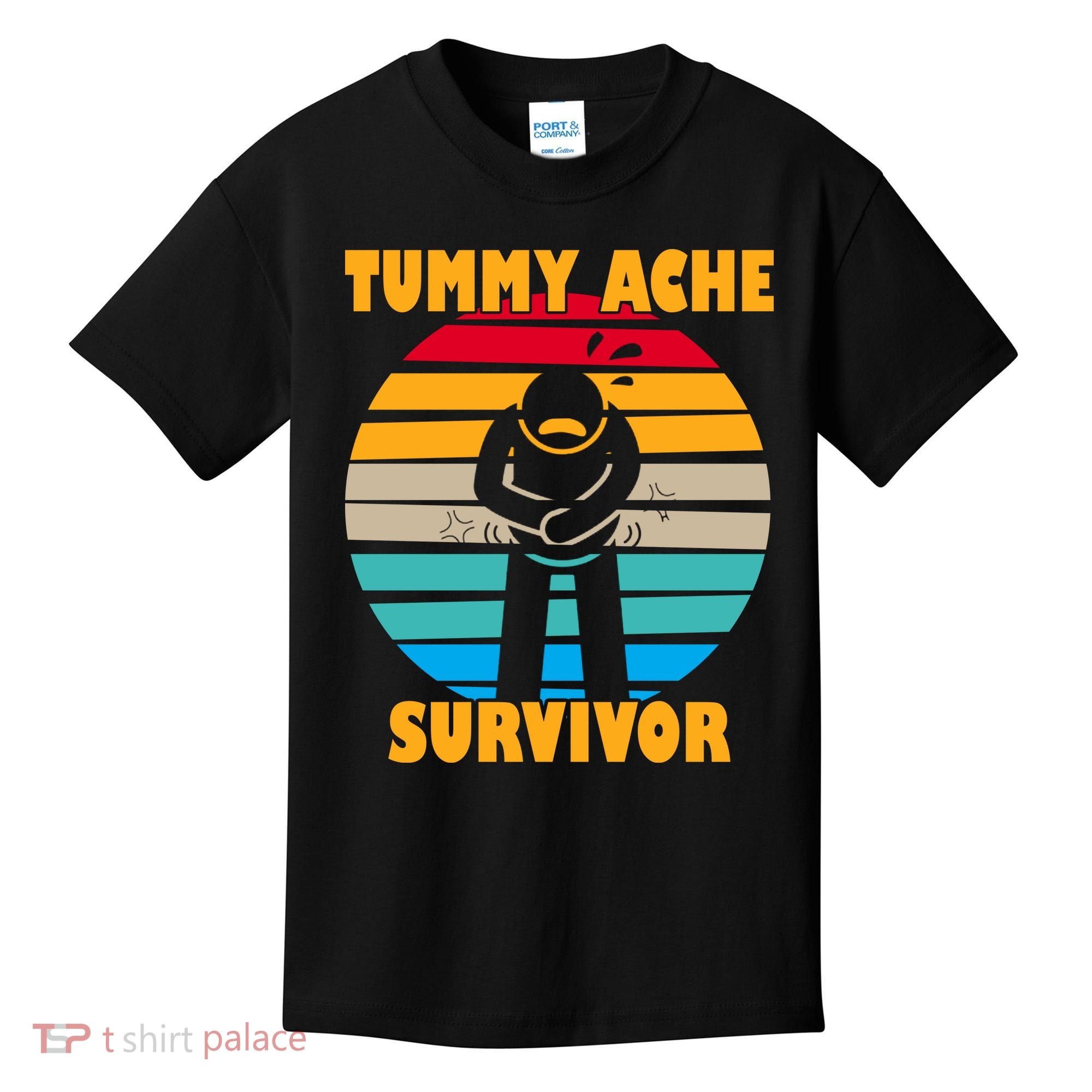 Tummy Ache Survivor Funny Retro Kids T-Shirt
