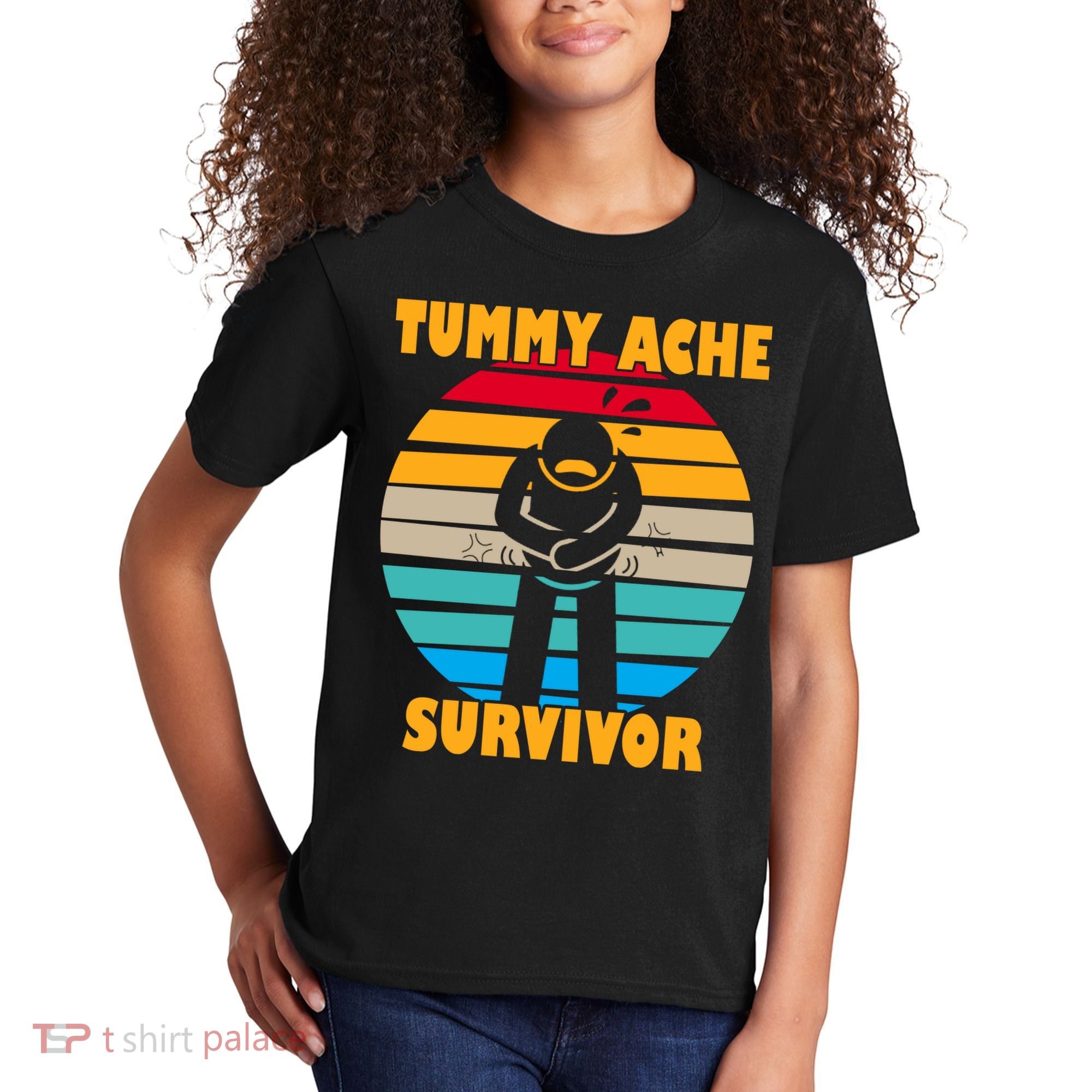 Tummy Ache Survivor Funny Retro Kids T-Shirt