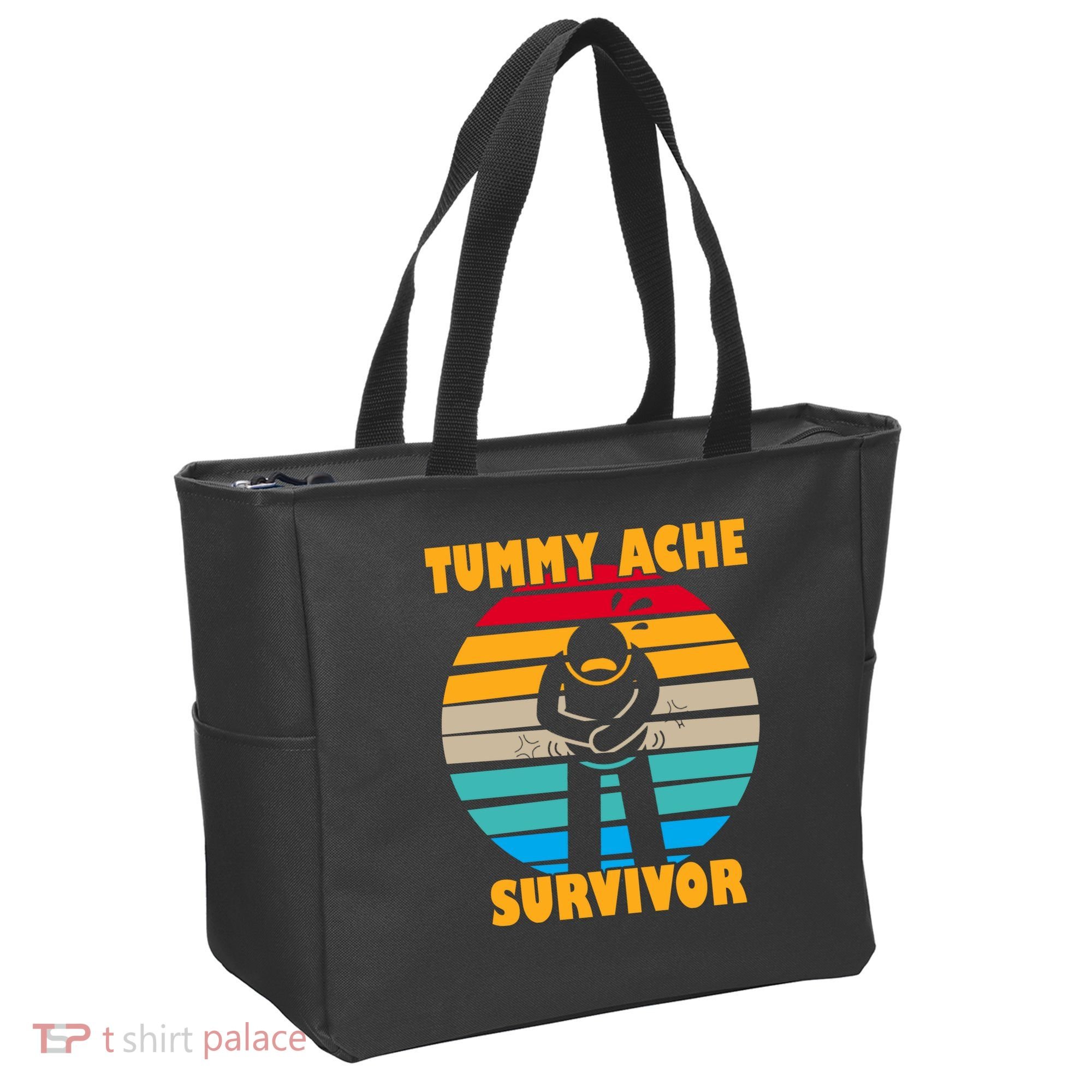 Tummy Ache Survivor Funny Retro Tote Bag