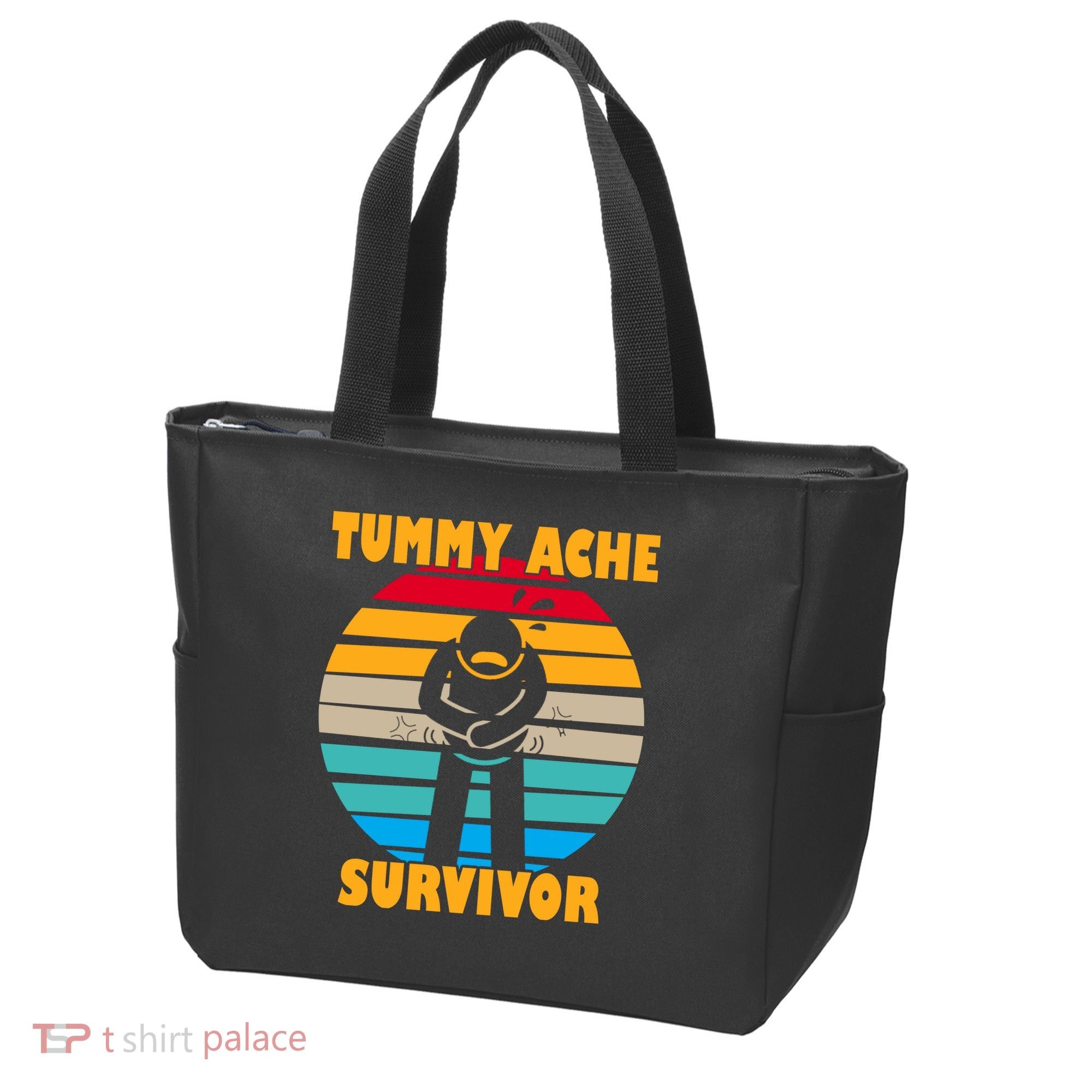 Tummy Ache Survivor Funny Retro Tote Bag