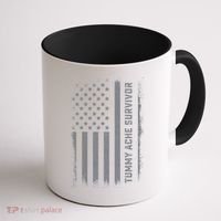 Tummy Ache Survivor IBS Stomach Ache US Flag Coffee Mug thumb 1