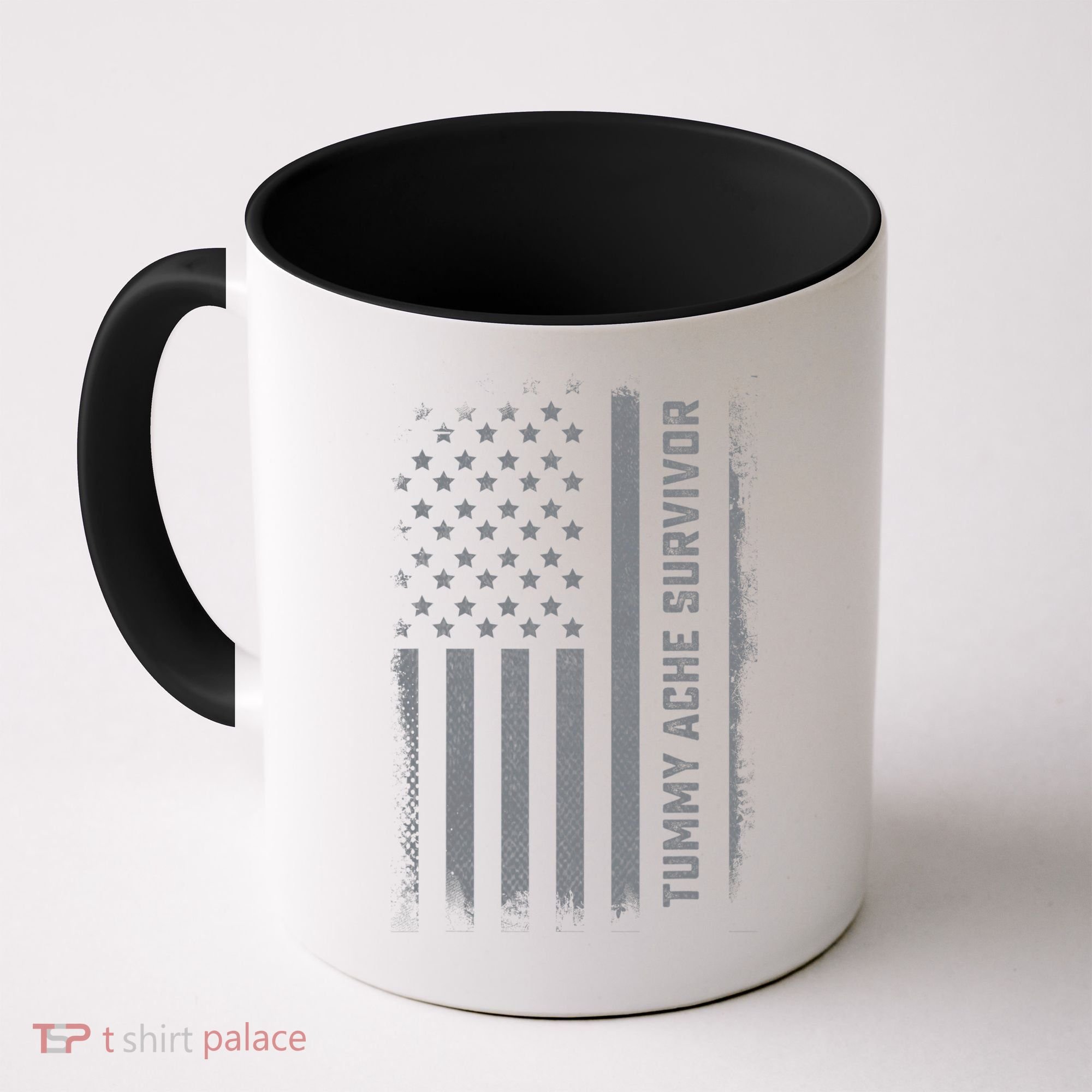Tummy Ache Survivor IBS Stomach Ache US Flag Coffee Mug