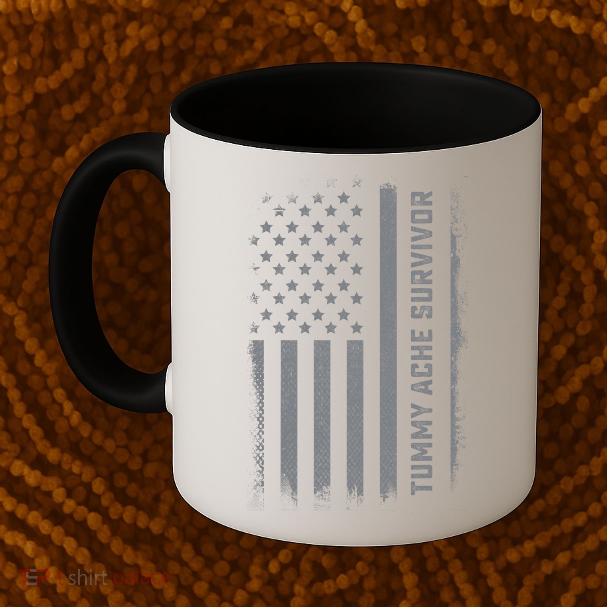 Tummy Ache Survivor IBS Stomach Ache US Flag Coffee Mug