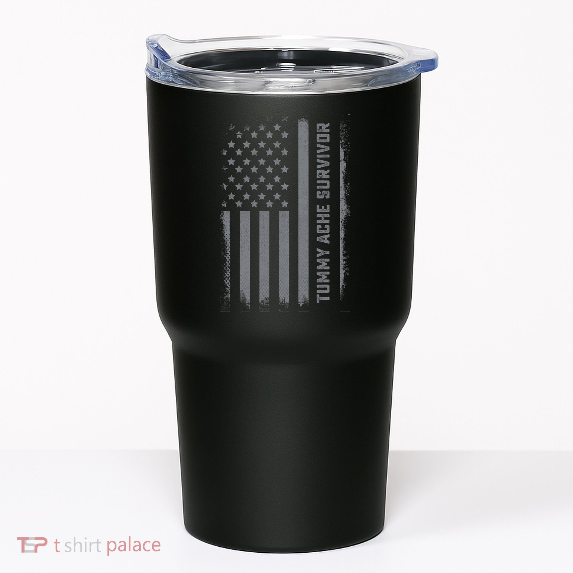 Tummy Ache Survivor IBS Stomach Ache US Flag Tumbler