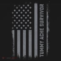 Tummy Ache Survivor IBS Stomach Ache US Flag Ornament thumb 1
