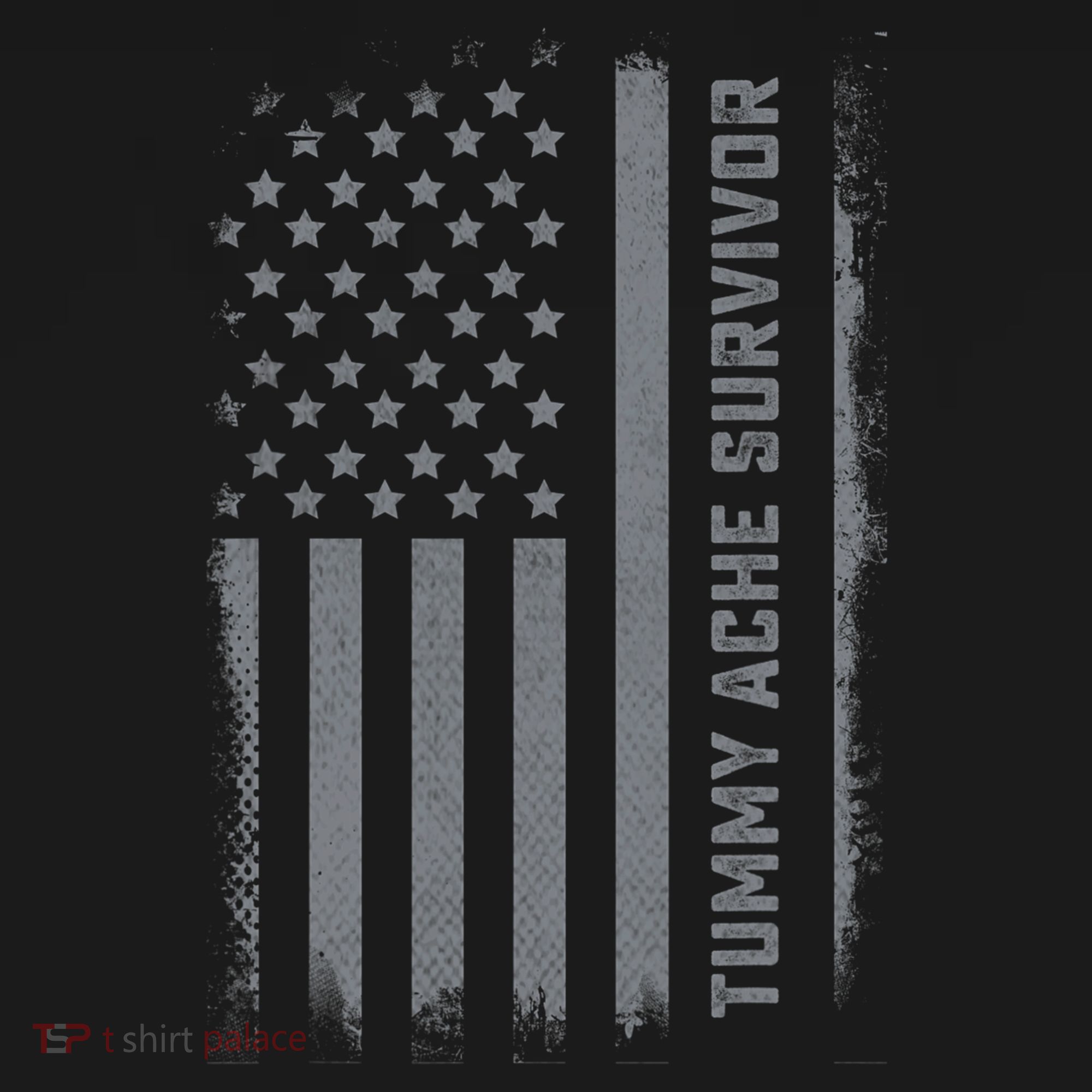 Tummy Ache Survivor IBS Stomach Ache US Flag Ornament