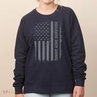 Tummy Ache Survivor IBS Stomach Ache US Flag Women's Sweatshirt thumb 0