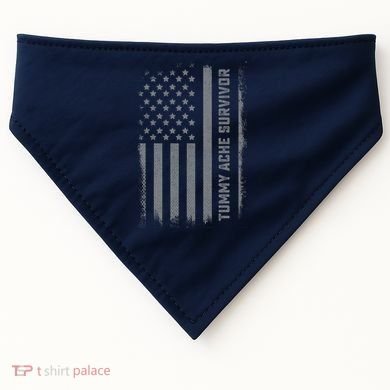 Tummy Ache Survivor IBS Stomach Ache US Flag USA-Made Doggie Bandana