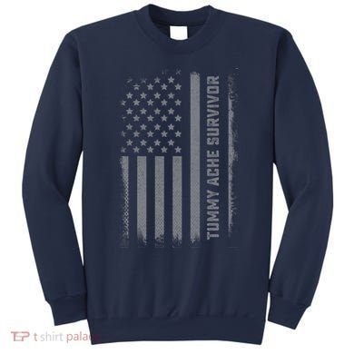 Tummy Ache Survivor IBS Stomach Ache US Flag Sweatshirt