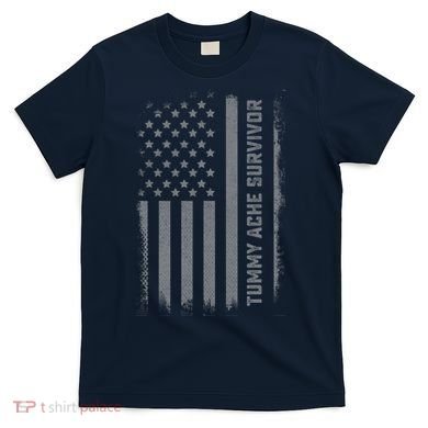 Tummy Ache Survivor IBS Stomach Ache US Flag T-Shirt