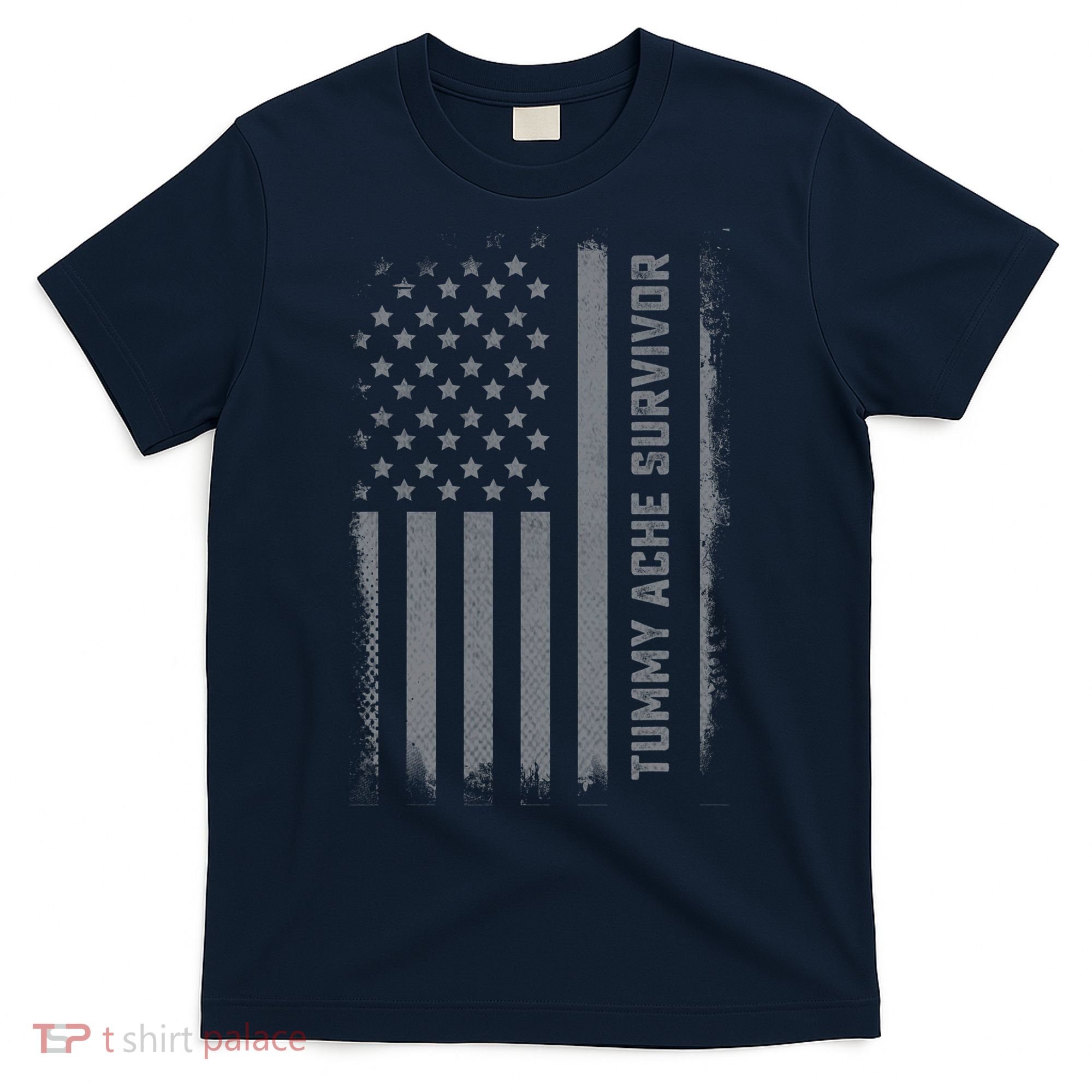 Tummy Ache Survivor IBS Stomach Ache US Flag T-Shirt