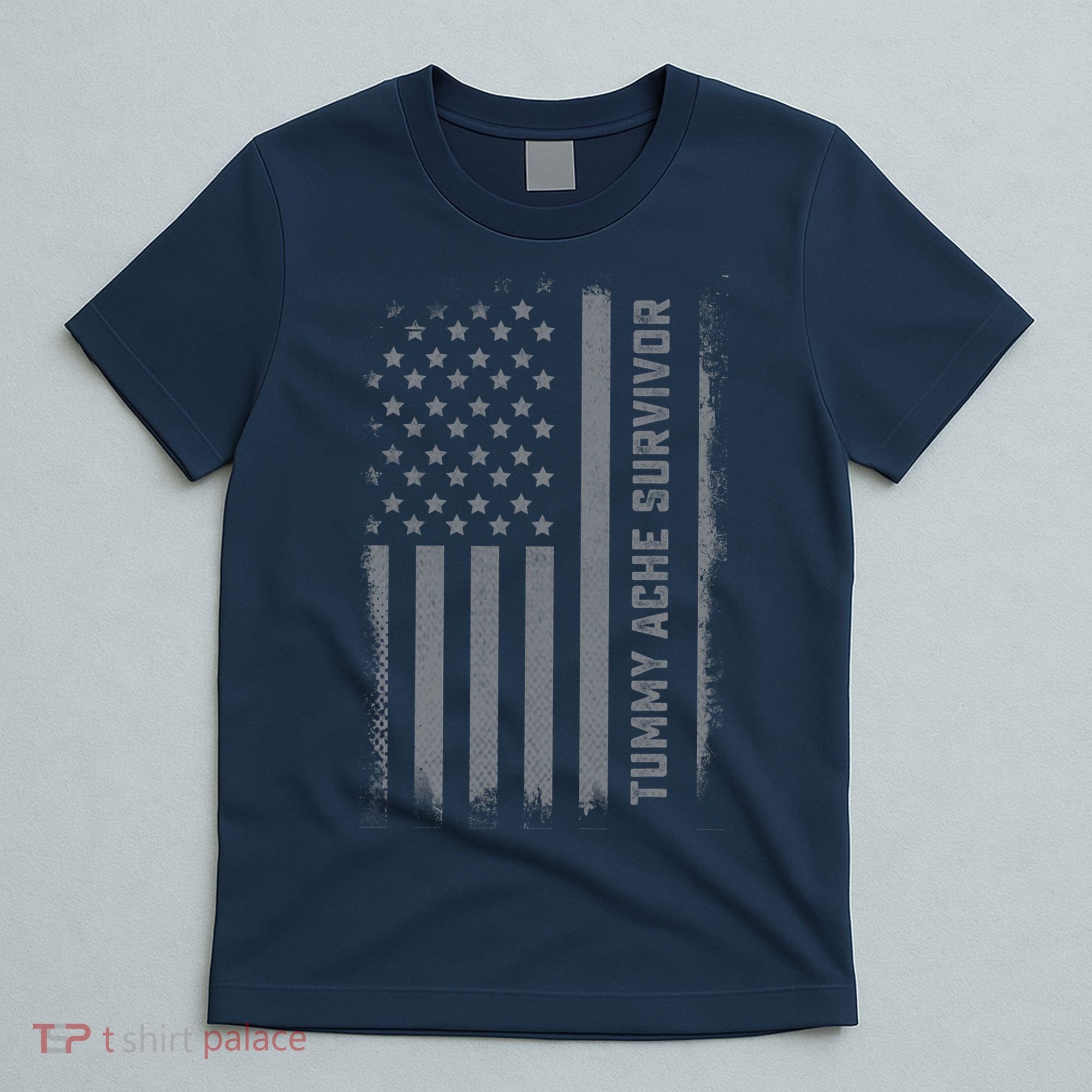 Tummy Ache Survivor IBS Stomach Ache US Flag T-Shirt