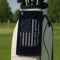 Tummy Ache Survivor IBS Stomach Ache US Flag Golf Towel thumb 2