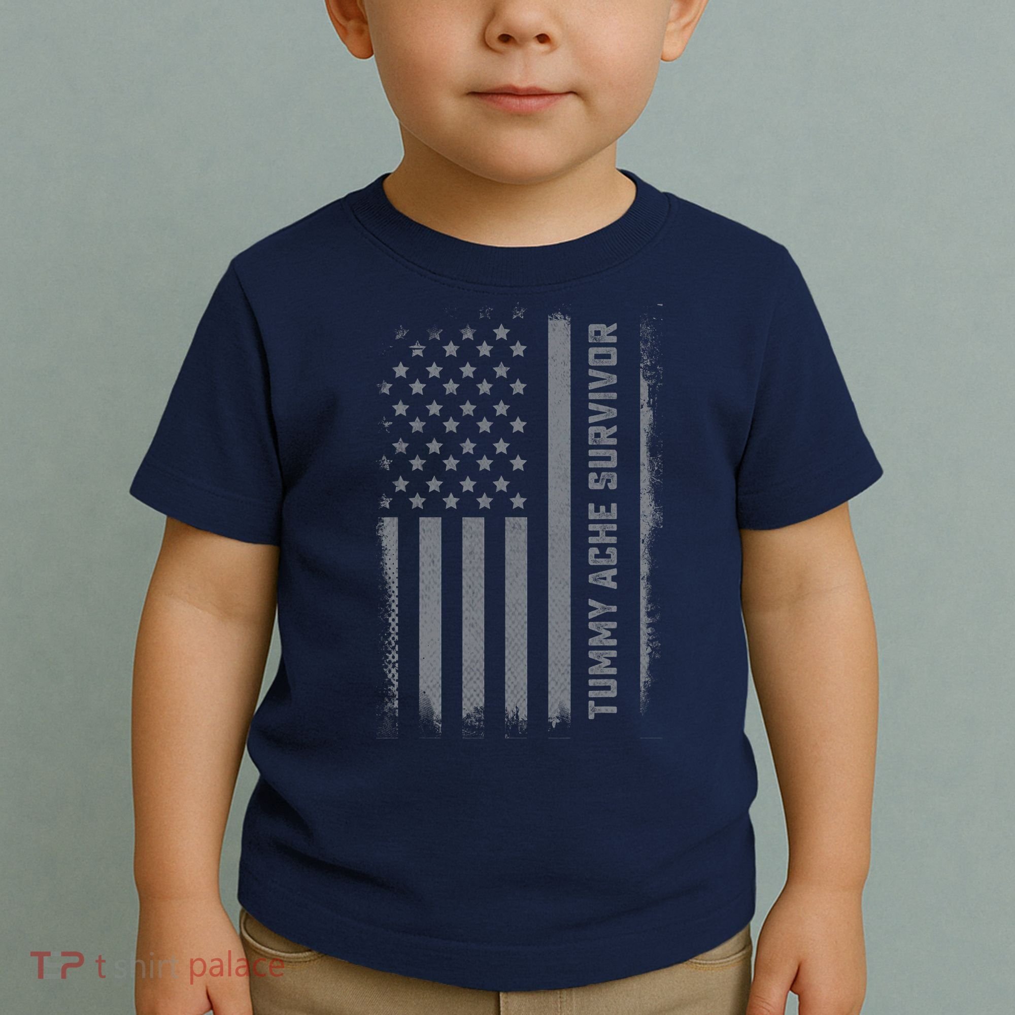 Tummy Ache Survivor IBS Stomach Ache US Flag Toddler T-Shirt