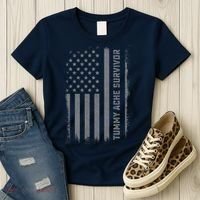 Tummy Ache Survivor IBS Stomach Ache US Flag Women's T-Shirt thumb 3