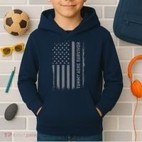 Tummy Ache Survivor IBS Stomach Ache US Flag Kids Hoodie thumb 2