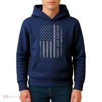 Tummy Ache Survivor IBS Stomach Ache US Flag Kids Hoodie thumb 4