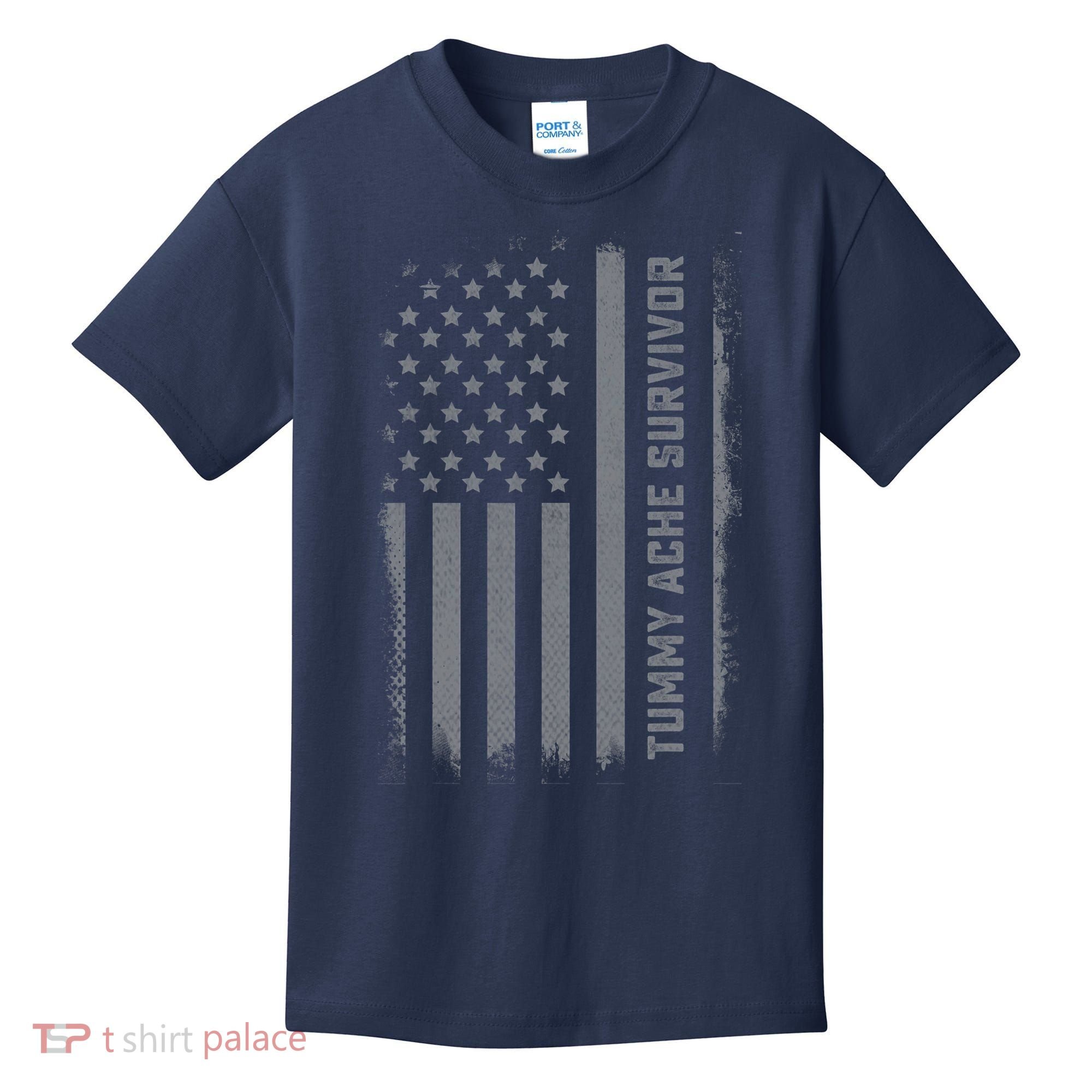 Tummy Ache Survivor IBS Stomach Ache US Flag Kids T-Shirt