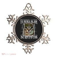 Tummy Ache Survivor Cat Meme Funny Saying Cats Animals  Ornament thumb 0