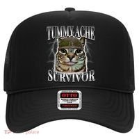Tummy Ache Survivor Cat Meme Funny Saying Cats Animals  Hat thumb 0
