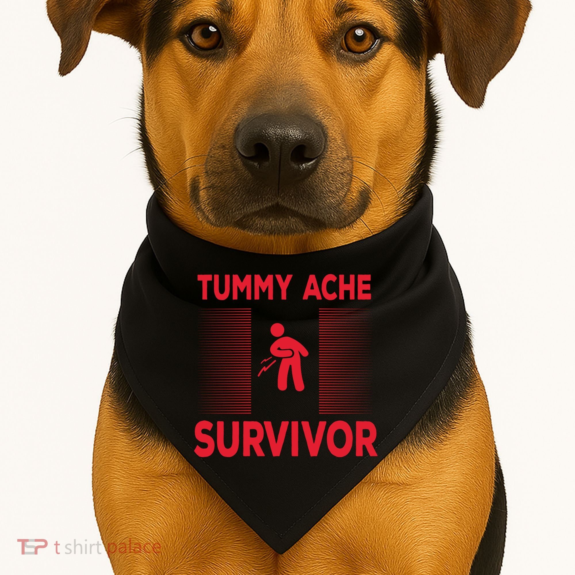 Tummy Ache Survivor Hilarious Tummy AcheTummy Ache USA-Made Doggie Bandana