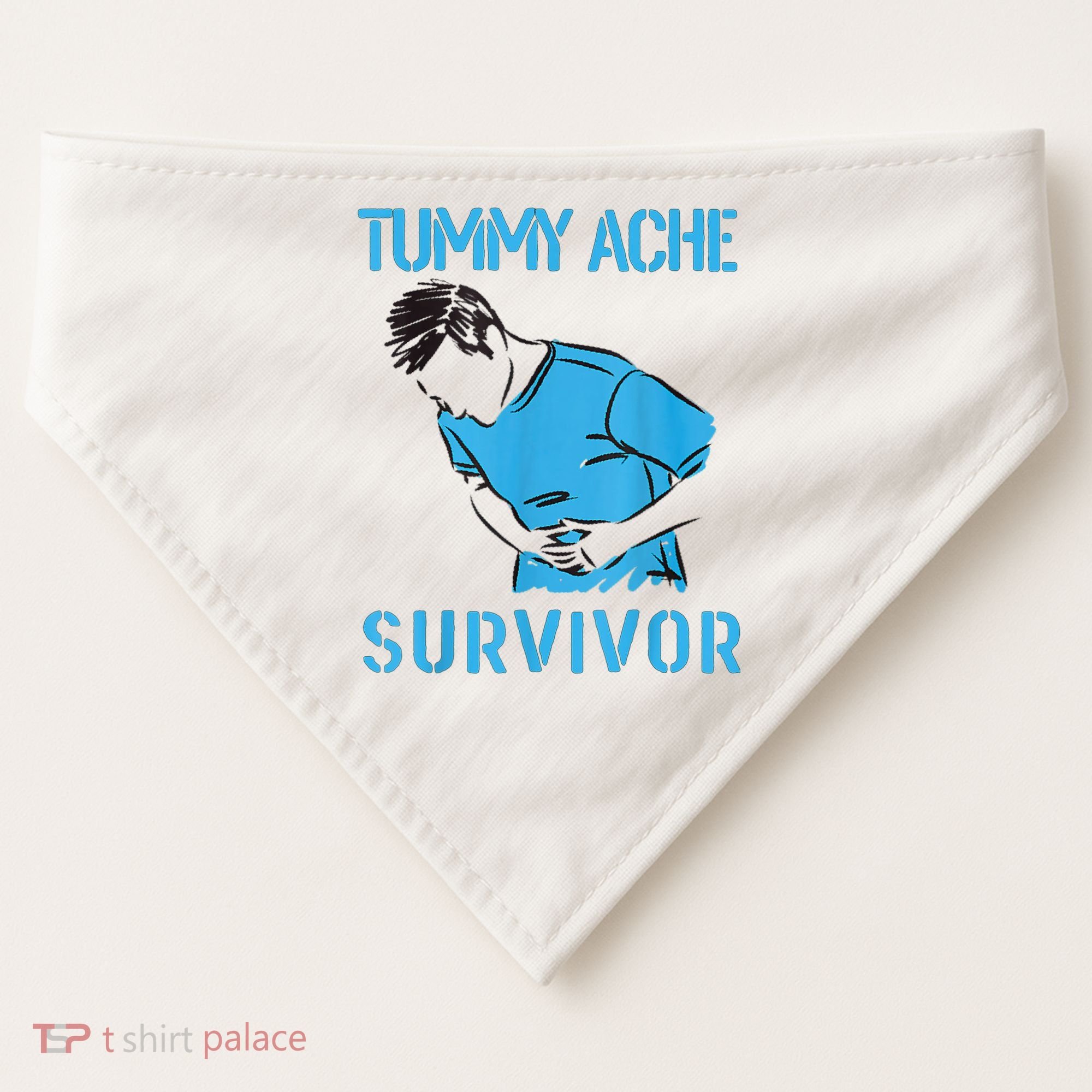 Tummy Ache Survivor Shirt Stomachache IBS Funny Women USA-Made Doggie Bandana