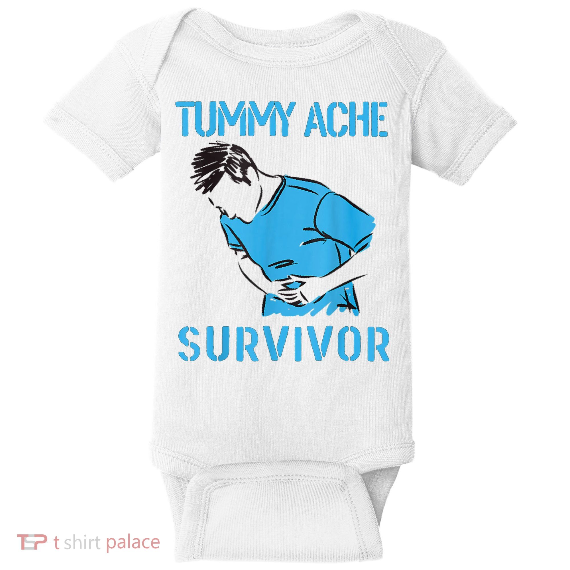 Tummy Ache Survivor Shirt Stomachache IBS Funny Women Baby Bodysuit