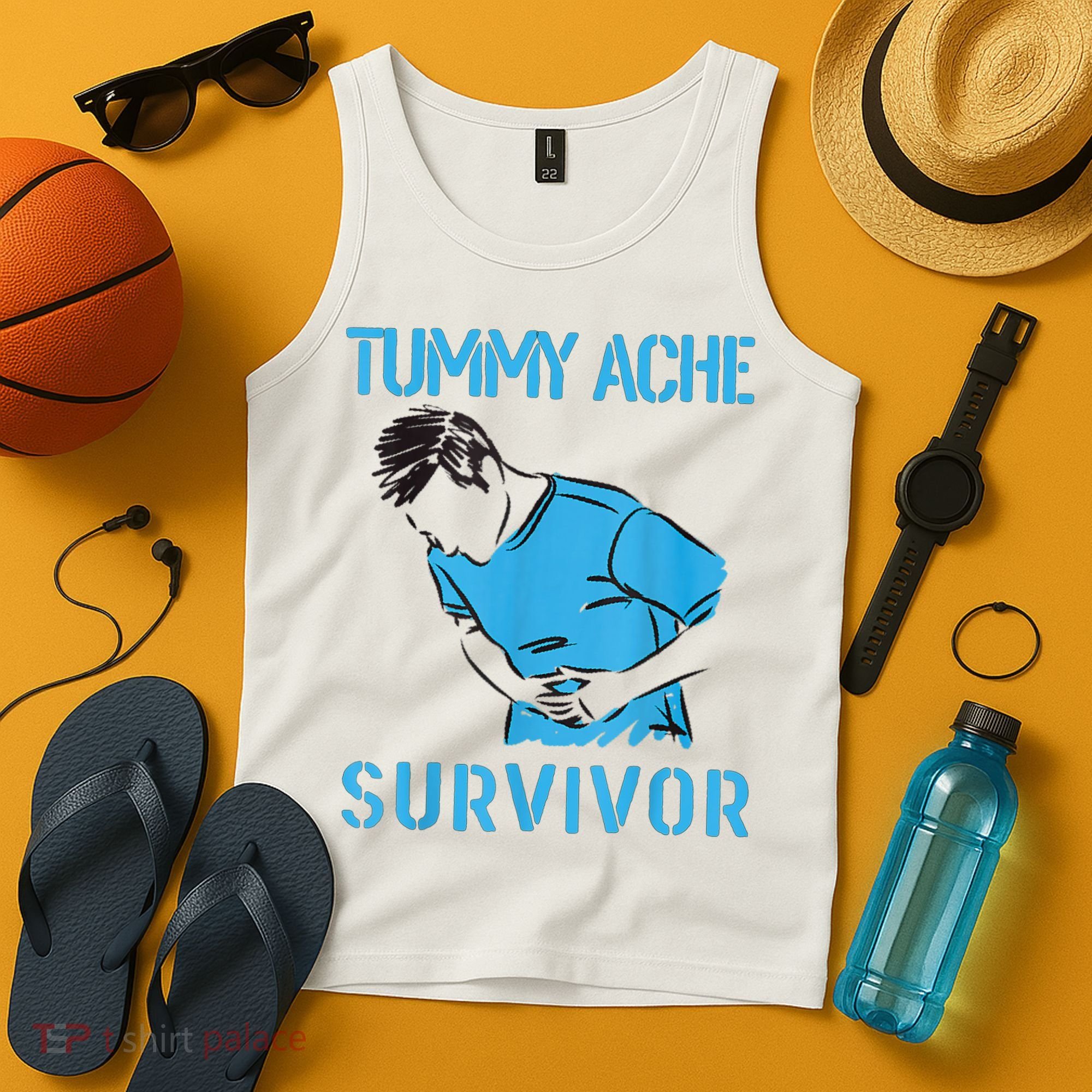 Tummy Ache Survivor Shirt Stomachache IBS Funny Women Tank Top