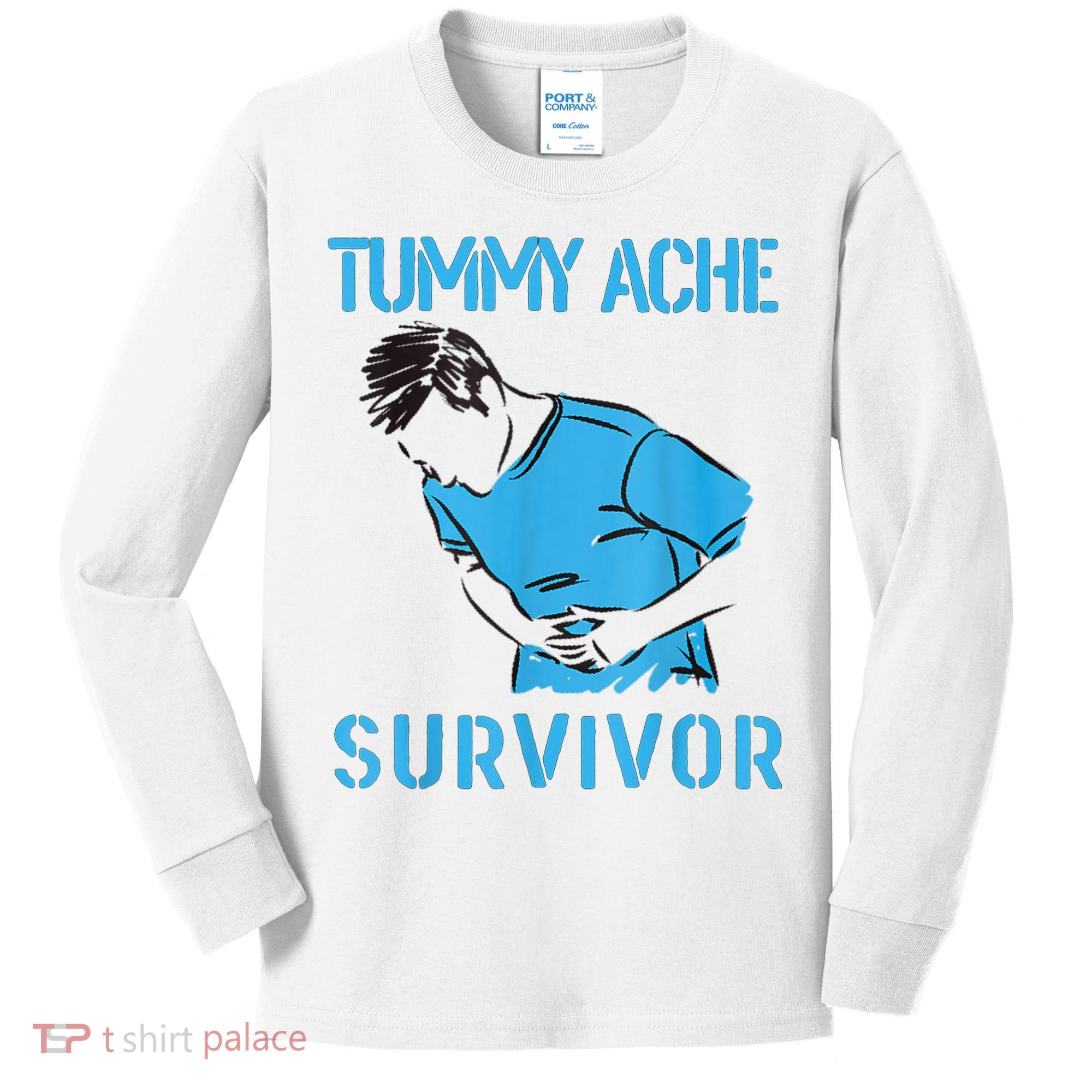 Tummy Ache Survivor Shirt Stomachache IBS Funny Women Kids Long Sleeve Shirt