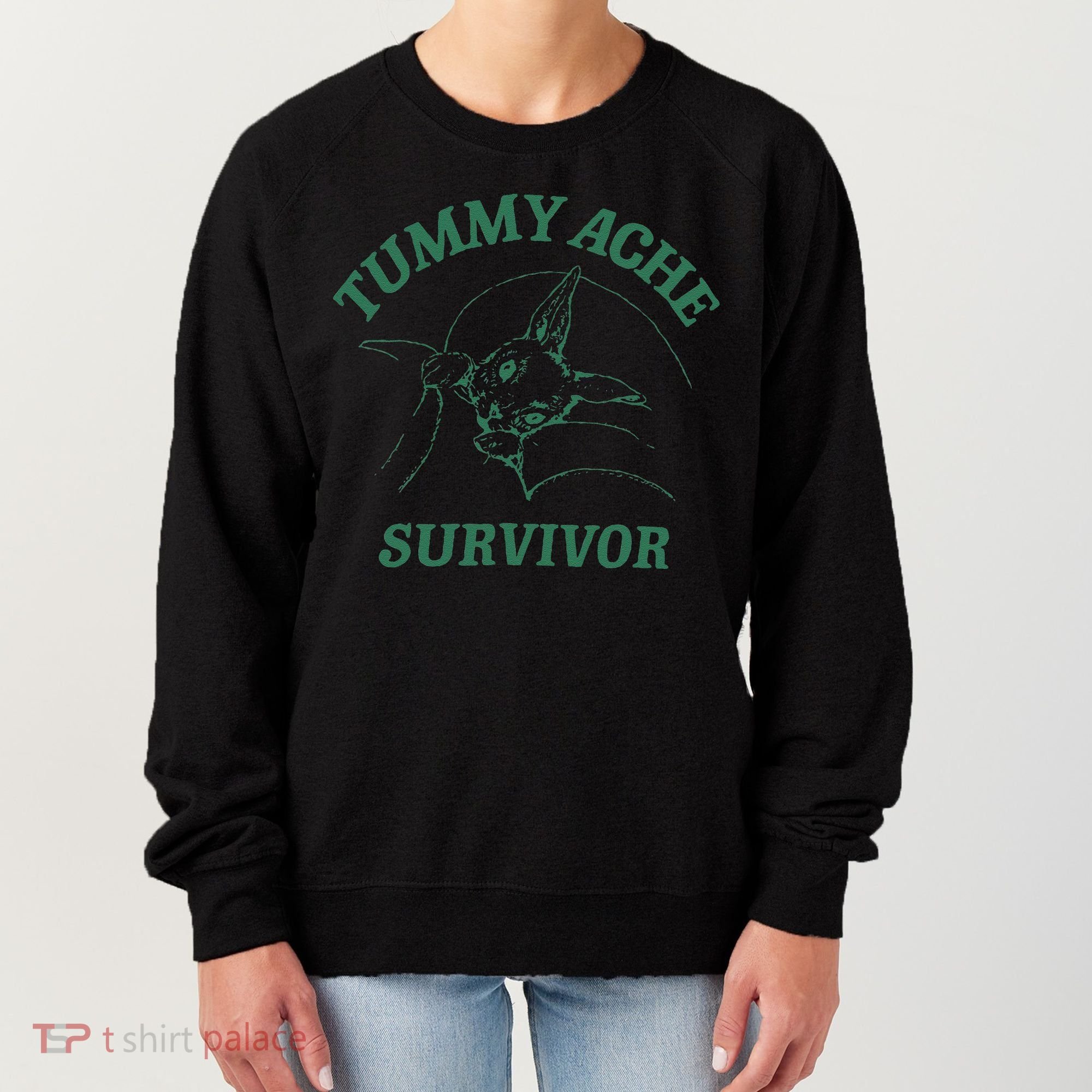 Tummy Ache Survivor Funny Rabbit Meme Bunny Lover Women's Sweatshirt
