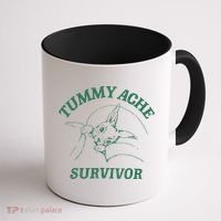Tummy Ache Survivor Funny Rabbit Meme Bunny Lover Coffee Mug thumb 1