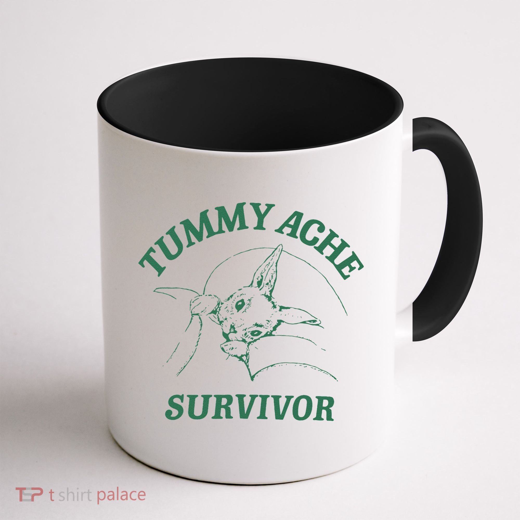 Tummy Ache Survivor Funny Rabbit Meme Bunny Lover Coffee Mug