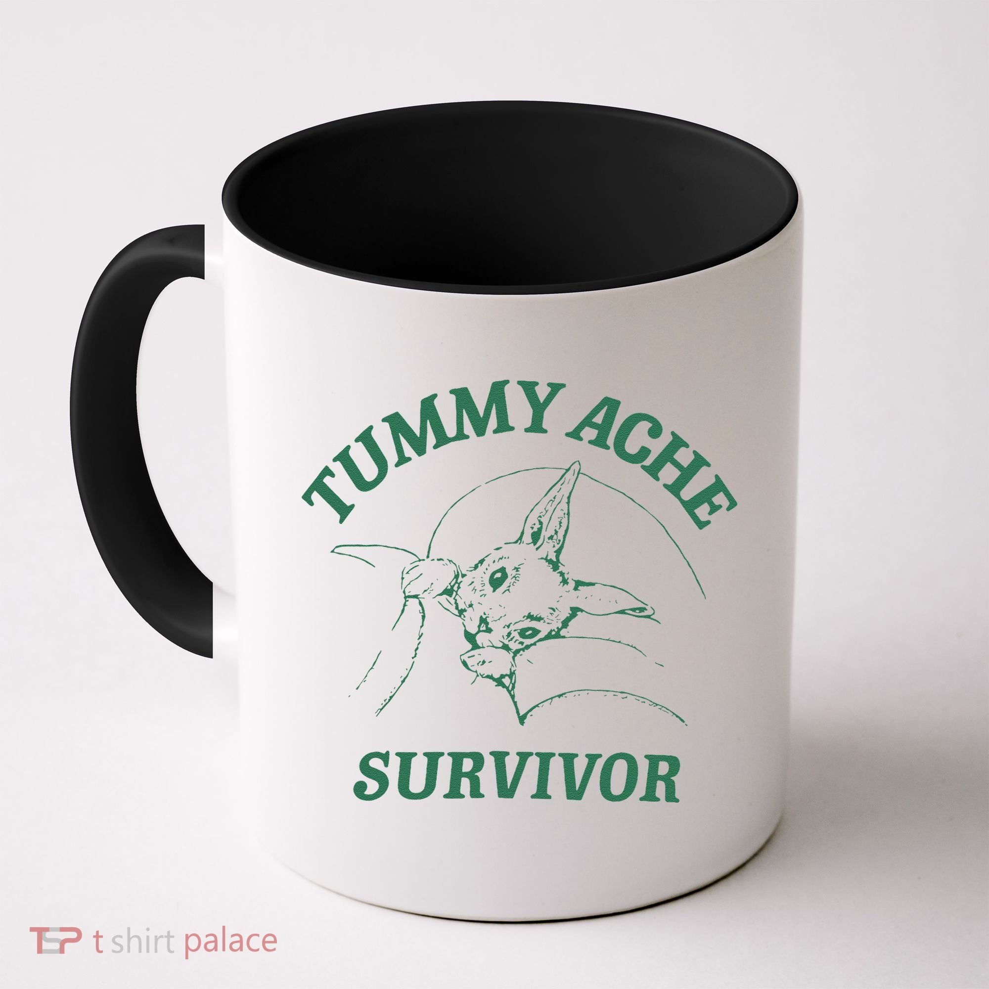 Tummy Ache Survivor Funny Rabbit Meme Bunny Lover Coffee Mug