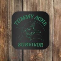 Tummy Ache Survivor Funny Rabbit Meme Bunny Lover Coaster thumb 0