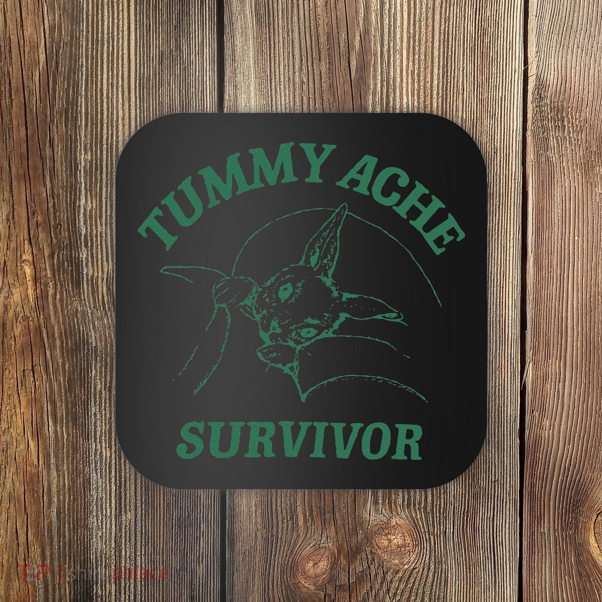 Tummy Ache Survivor Funny Rabbit Meme Bunny Lover Coaster