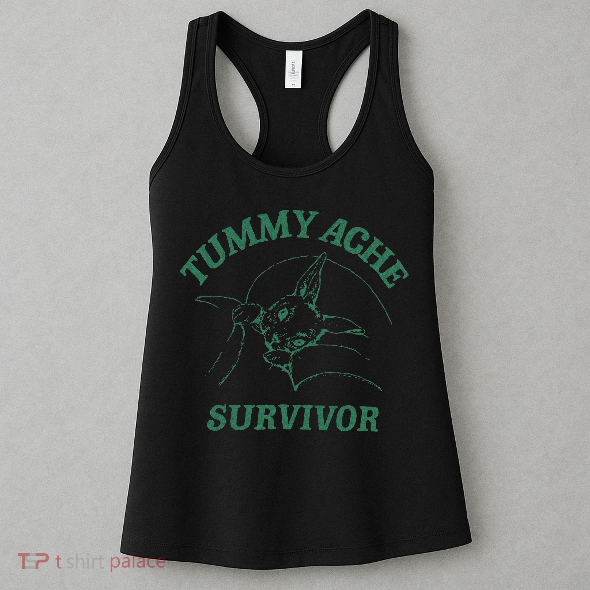 Tummy Ache Survivor Funny Rabbit Meme Bunny Lover Women's Tank Top