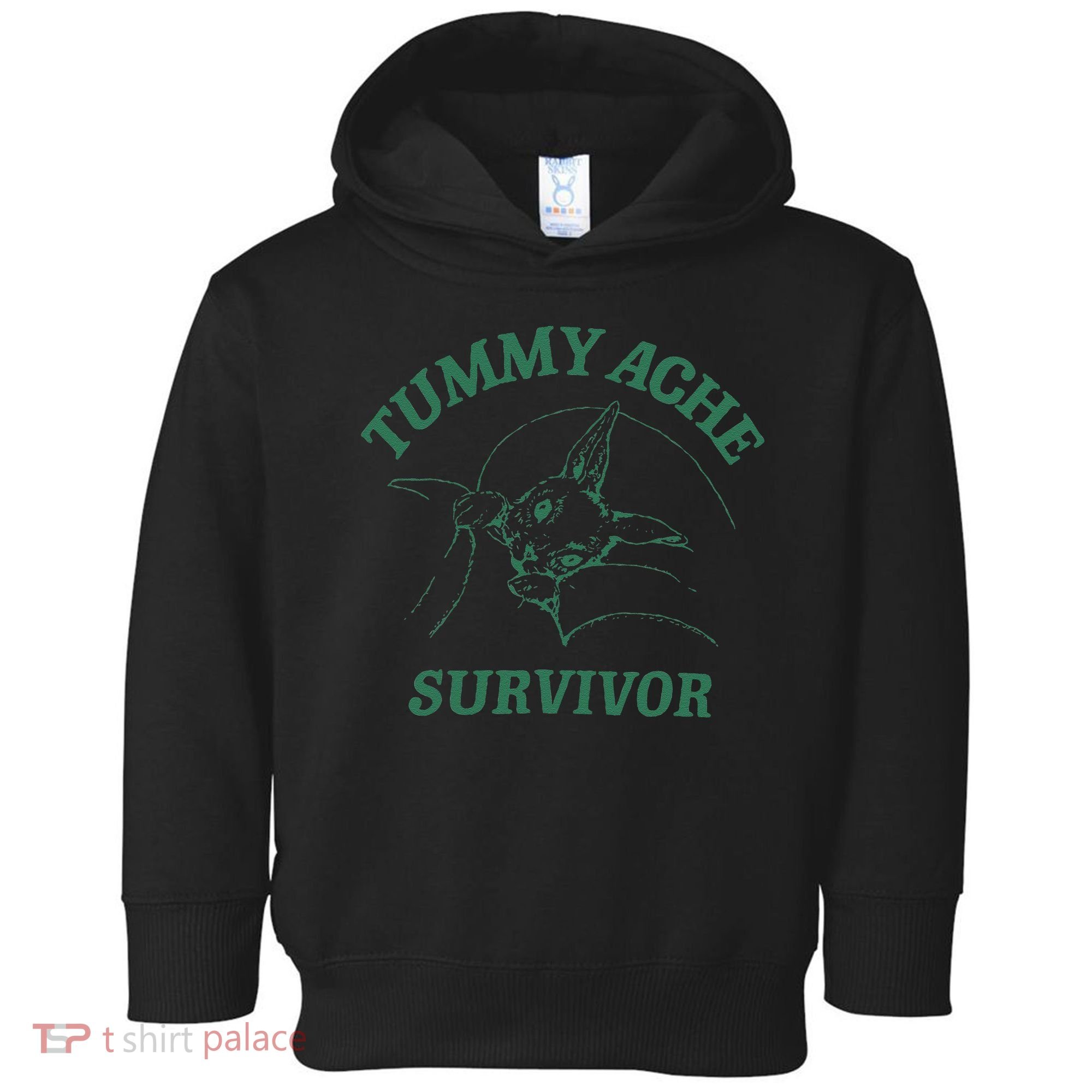 Tummy Ache Survivor Funny Rabbit Meme Bunny Lover Toddler Hoodie