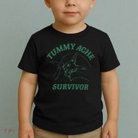Tummy Ache Survivor Funny Rabbit Meme Bunny Lover Toddler T-Shirt thumb 2