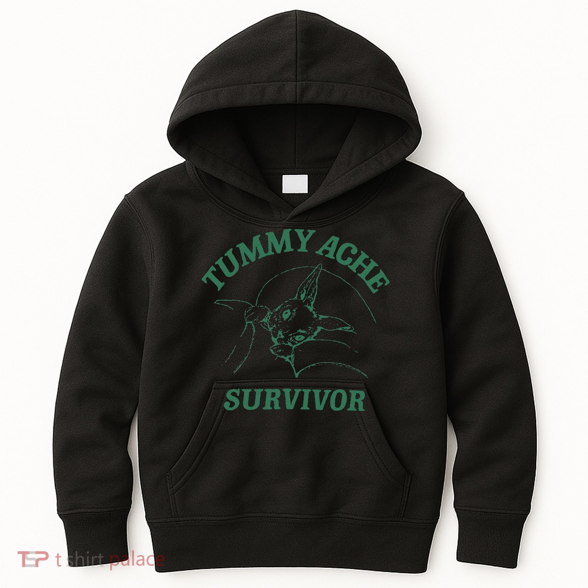 Tummy Ache Survivor Funny Rabbit Meme Bunny Lover Kids Hoodie