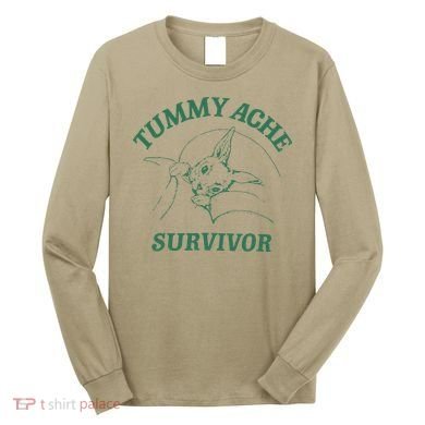 Tummy Ache Survivor Funny Rabbit Meme Bunny Lover Long Sleeve Shirt