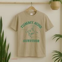 Tummy Ache Survivor Funny Rabbit Meme Bunny Lover T-Shirt thumb 2