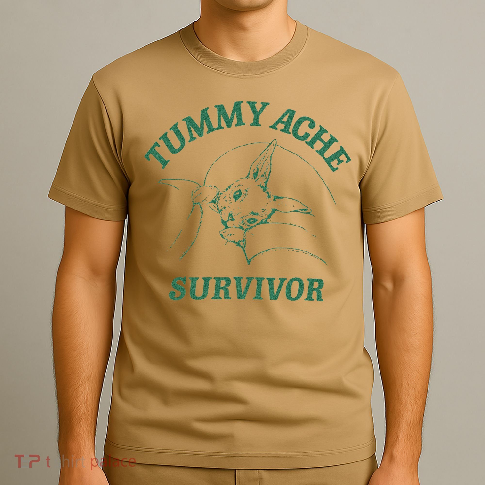 Tummy Ache Survivor Funny Rabbit Meme Bunny Lover T-Shirt