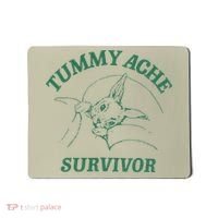 Tummy Ache Survivor Funny Rabbit Meme Bunny Lover Mousepad thumb 0
