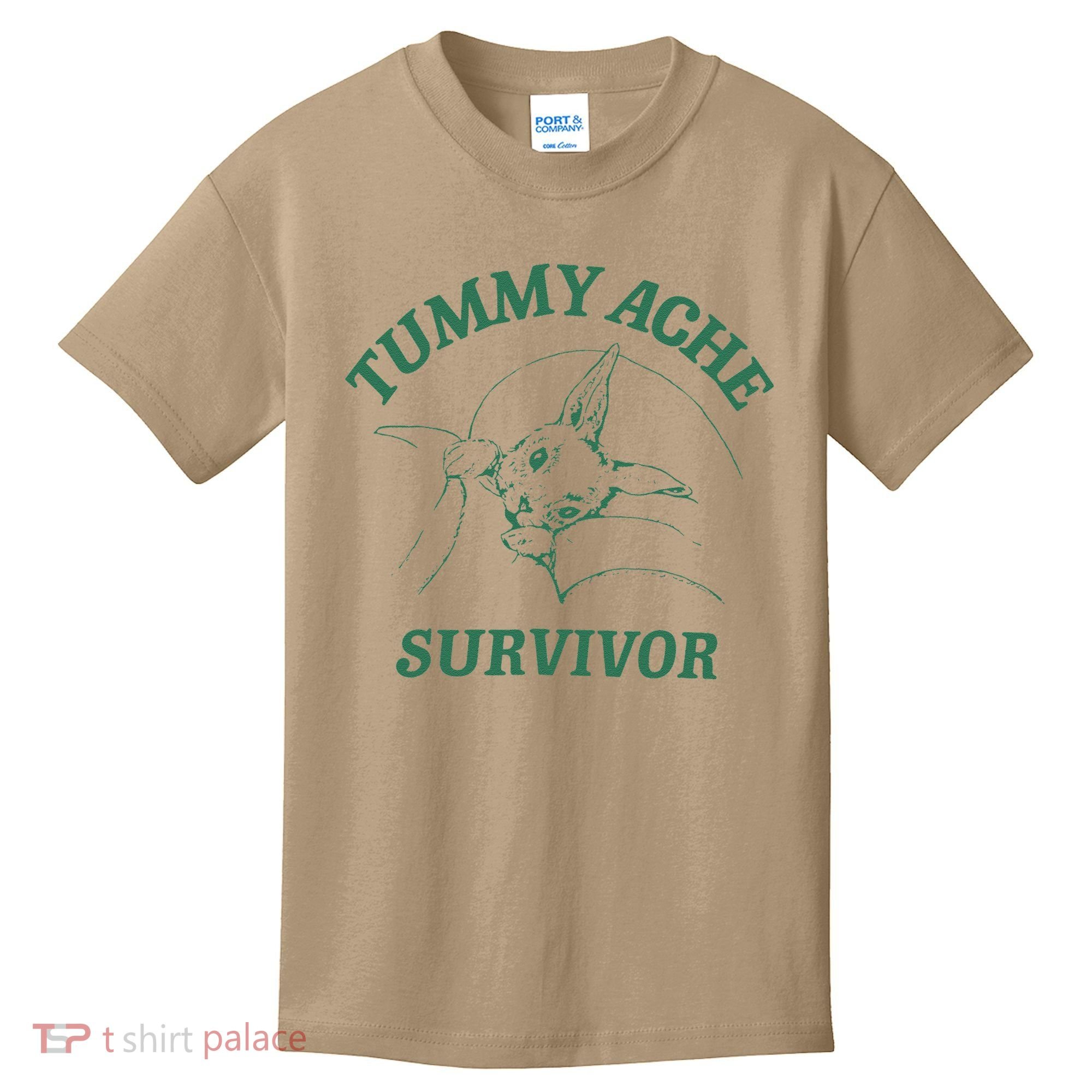 Tummy Ache Survivor Funny Rabbit Meme Bunny Lover Kids T-Shirt